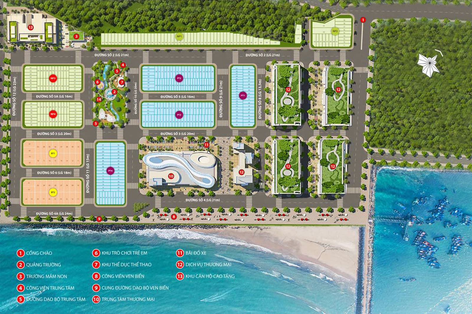 Mặt bằng Tổng thể Dự án Queen Pearl Marina Complex Bình Thuận