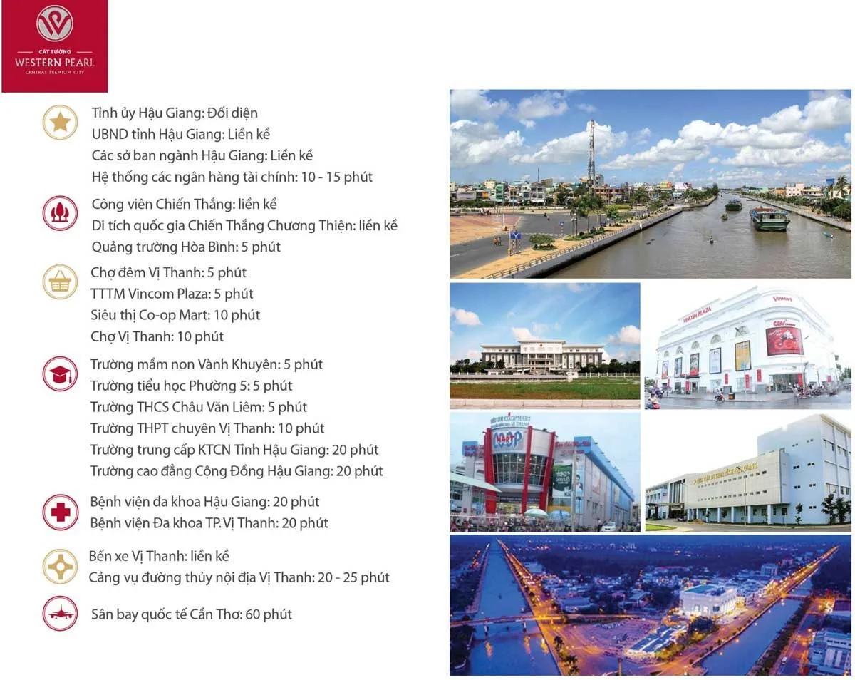 CÁT TƯỜNG WESTERN PEARL VỊ THANH 9 Tiện ích kết nối khu vực Dự án Khu đô thị Cát Tường Western Pearl