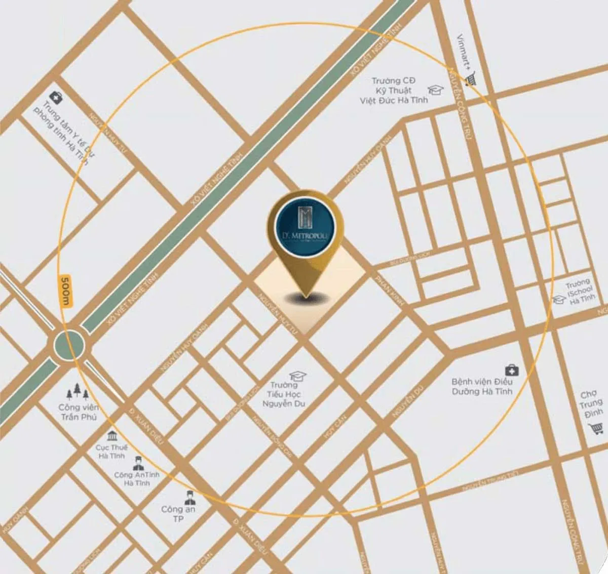 D'. Metropole 4 Vị trí Dự án D’. Metropole Hà Tĩnh