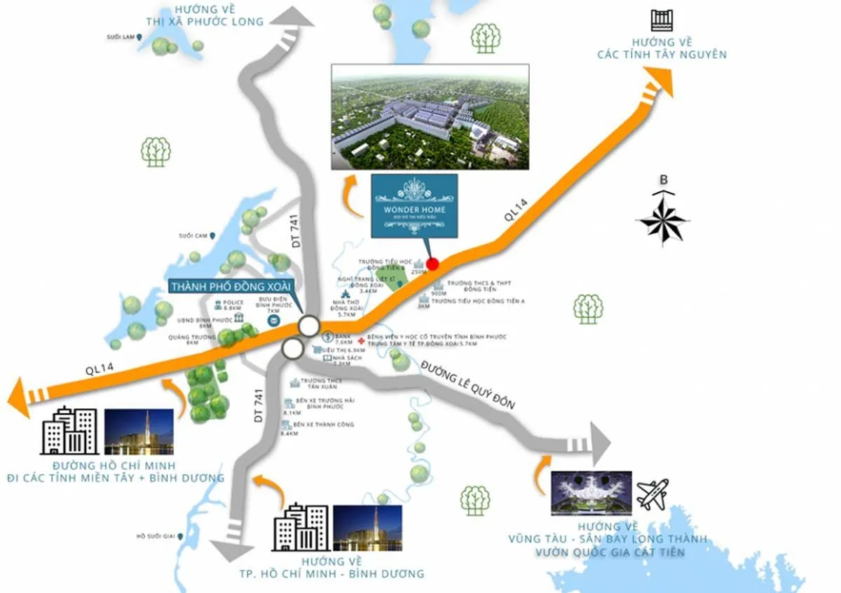 Vị trí Dự án WonderHome Đồng Xoài Vị trí Dự án WonderHome Đồng Xoài