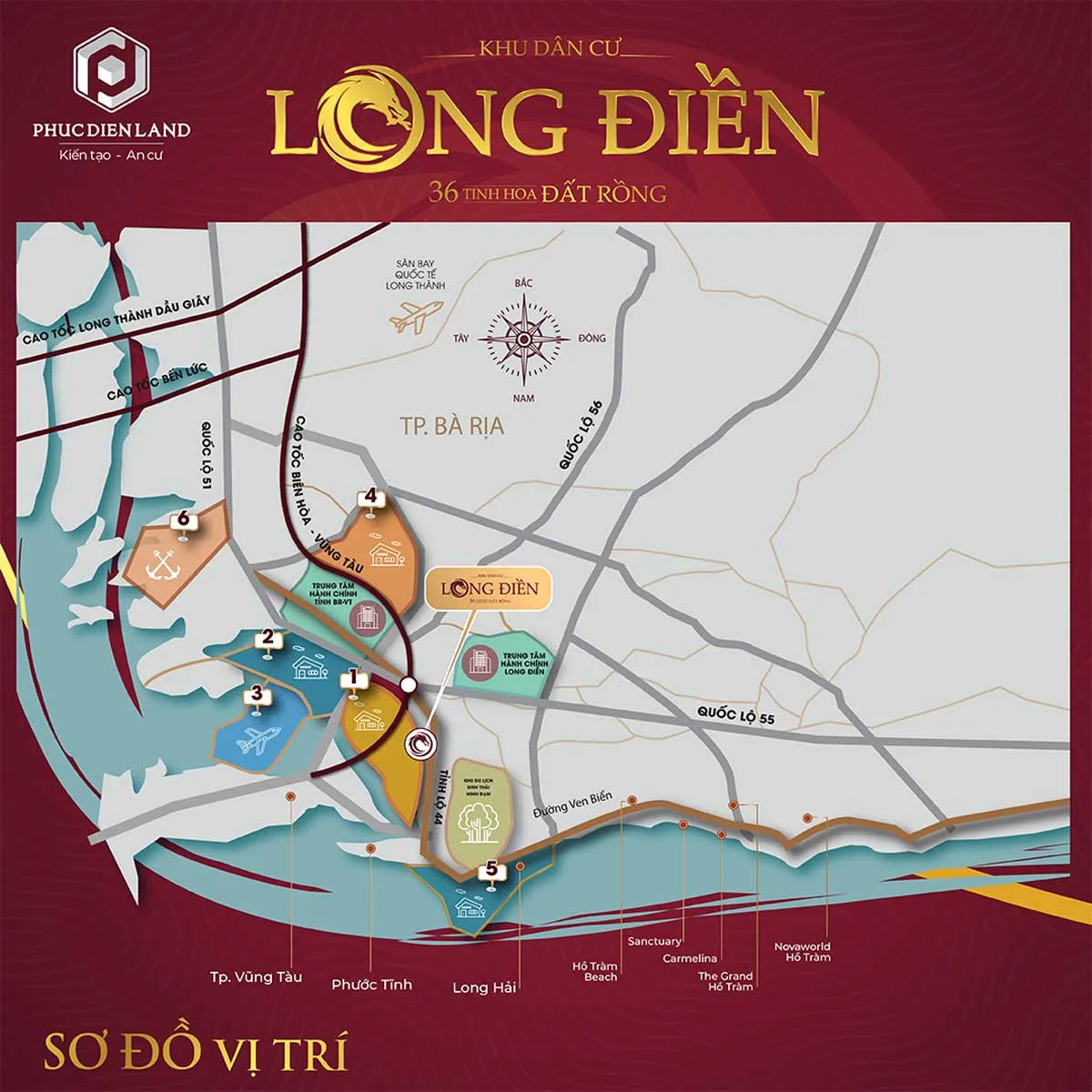 KHU DÂN CƯ LONG ĐIỀN BÀ RỊA 3 Vị trí Dự án Khu dân cư Long Điền Bà Rịa