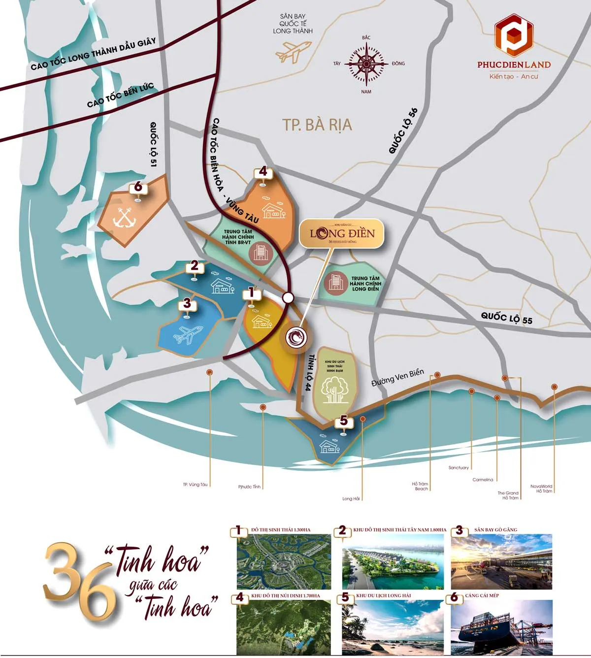 KHU DÂN CƯ LONG ĐIỀN BÀ RỊA 4 Vị trí Dự án Khu dân cư Long Điền Bà Rịa Vũng Tàu