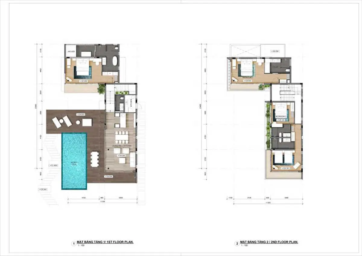 CASA MARINA PREMIUM QUY NHƠN Thiet ke tang 1 2 Biet thu Vip Casa Marina Premium - CASA MARINA PREMIUM QUY NHƠN