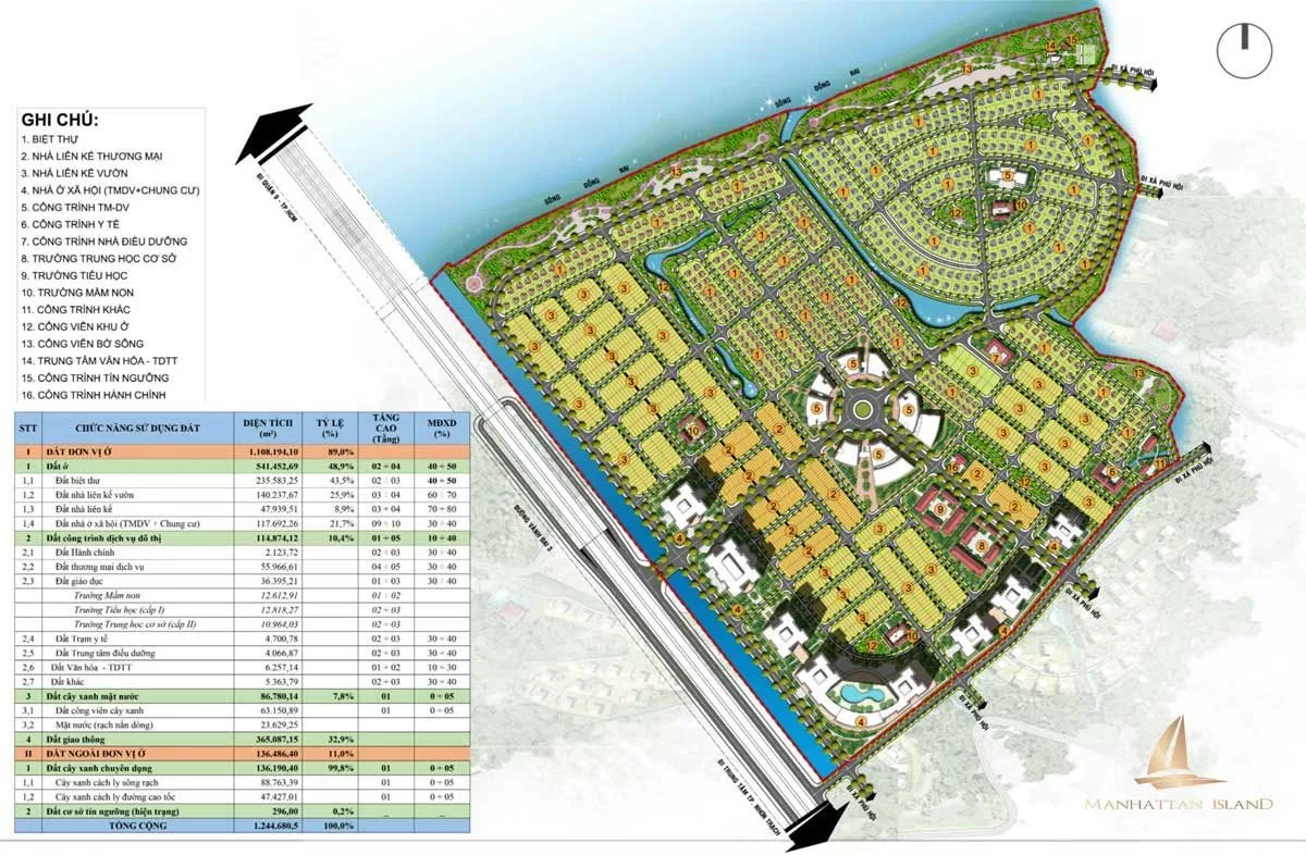 MANHATTAN ISLAND NHƠN TRẠCH 5 Mặt bằng Dự án Khu đô thị Manhattan Island Nhơn Trạch
