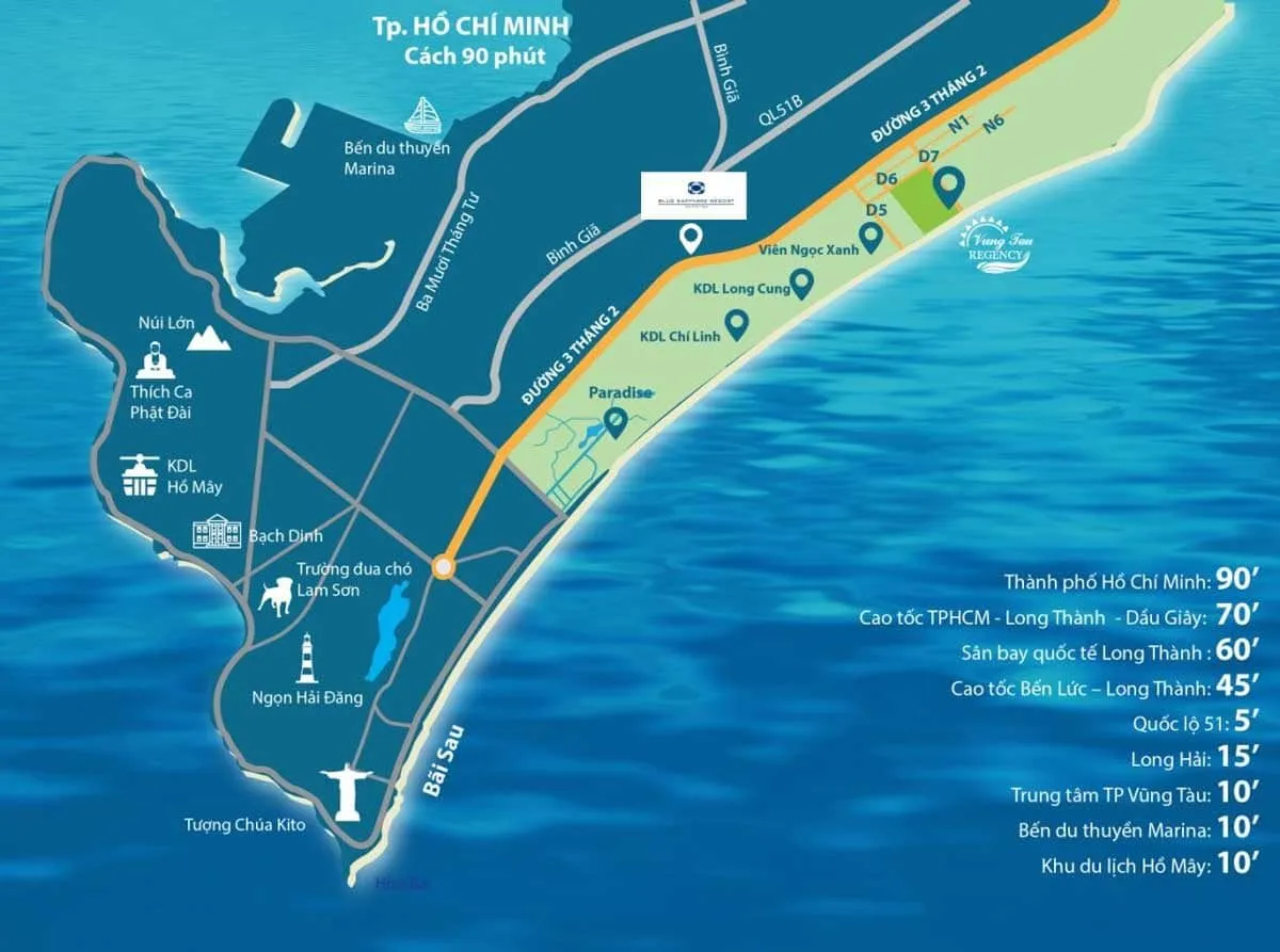 BLUE SAPPHIRE VŨNG TÀU 2 Vị trí Dự án Căn hộ Condotel Blue Sapphire Vũng Tàu