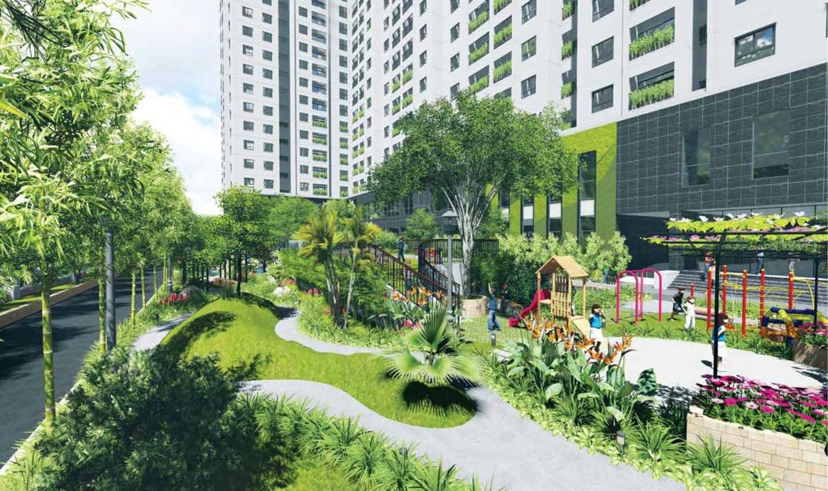 Khu công viên nội khu Dự án Căn hộ Fresia Garden Quận 9