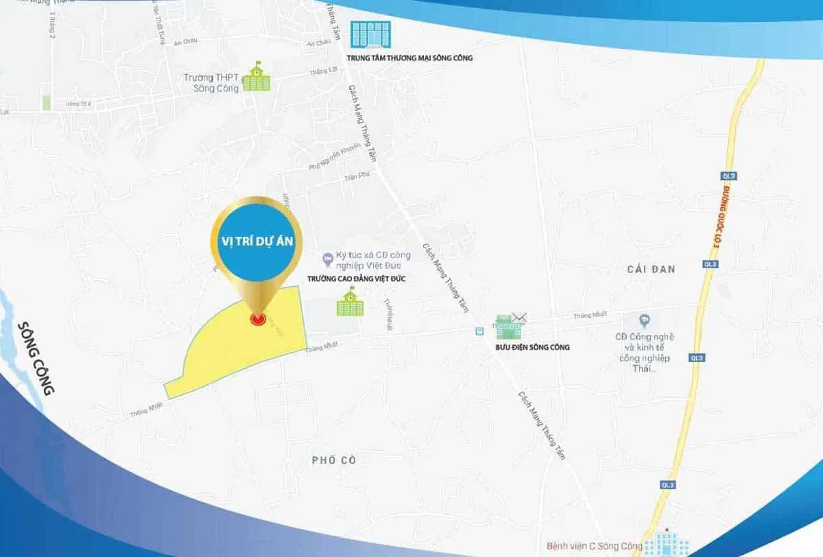 DANKO CITY THÁI NGUYÊN 3 Vị trí Dự án Khu đô thị Danko City Thái Nguyên