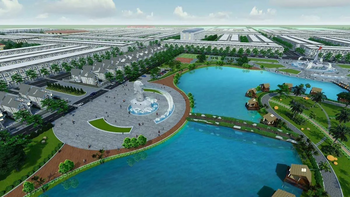 CÀ MAU NEW CITY 7 Quảng trường Singapore độc đáo ven hồ điều hòa rộng 12 ha của Cà Mau New City