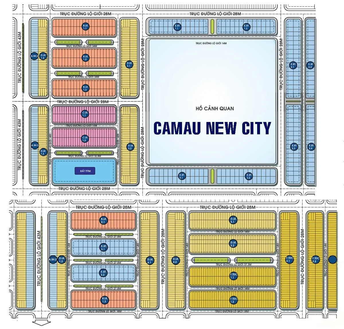 CÀ MAU NEW CITY 9 Mặt bằng Phân lô Dự án Khu Đô Thị Cà Mau New City