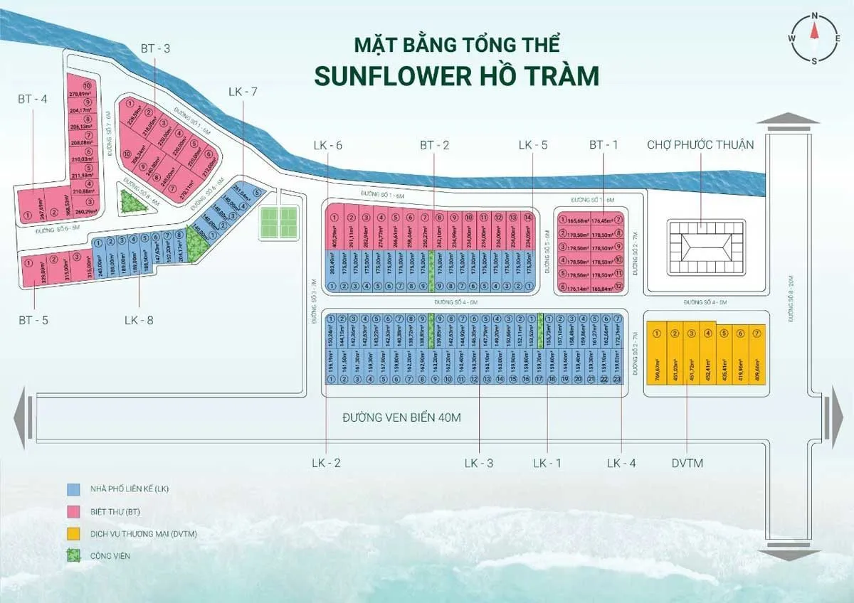 SUNFLOWER HỒ TRÀM 4 Mặt bằng Dự án Sunflower Hồ Tràm