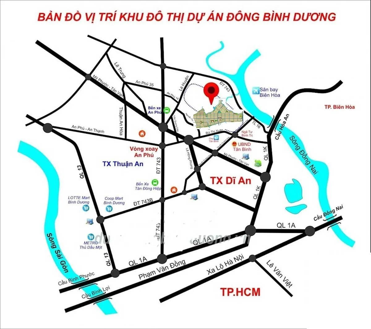 KHU ĐÔ THỊ ĐÔNG BÌNH DƯƠNG 2 Vị trí Dự án Khu đô thị Đông Bình Dương