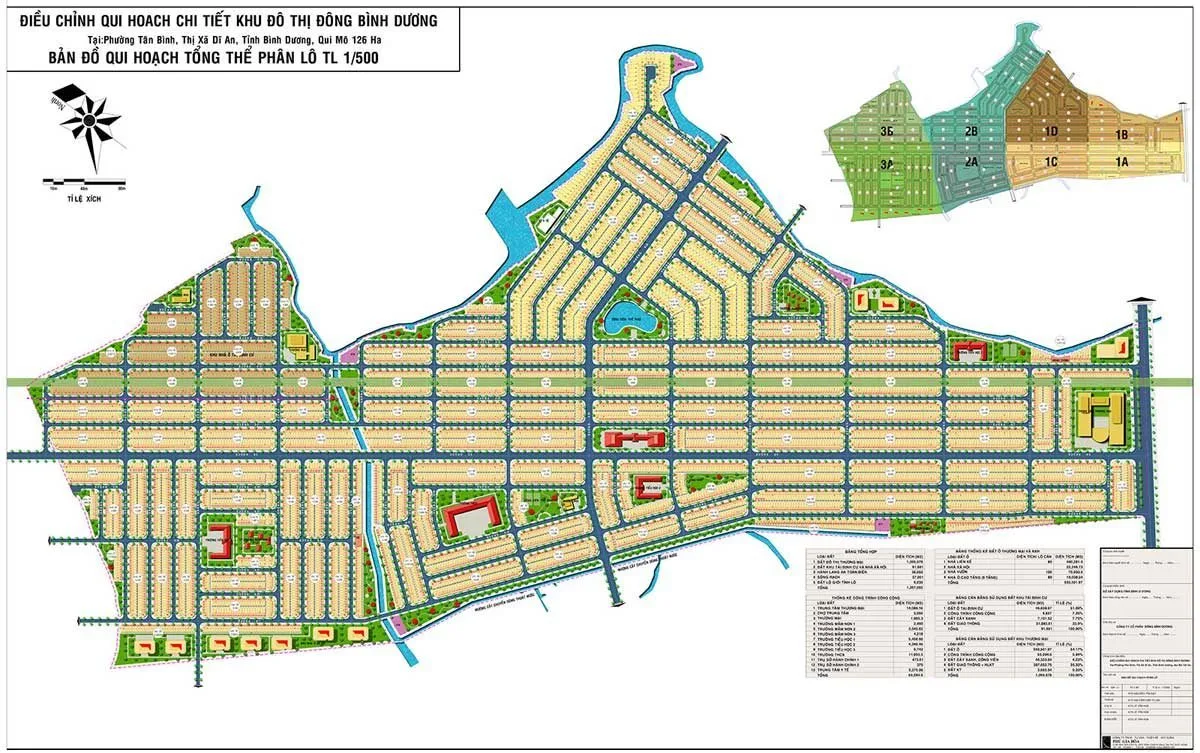 KHU ĐÔ THỊ ĐÔNG BÌNH DƯƠNG 4 Quy hoạch 1/500 Dự án Khu đô thị Đông Bình Dương