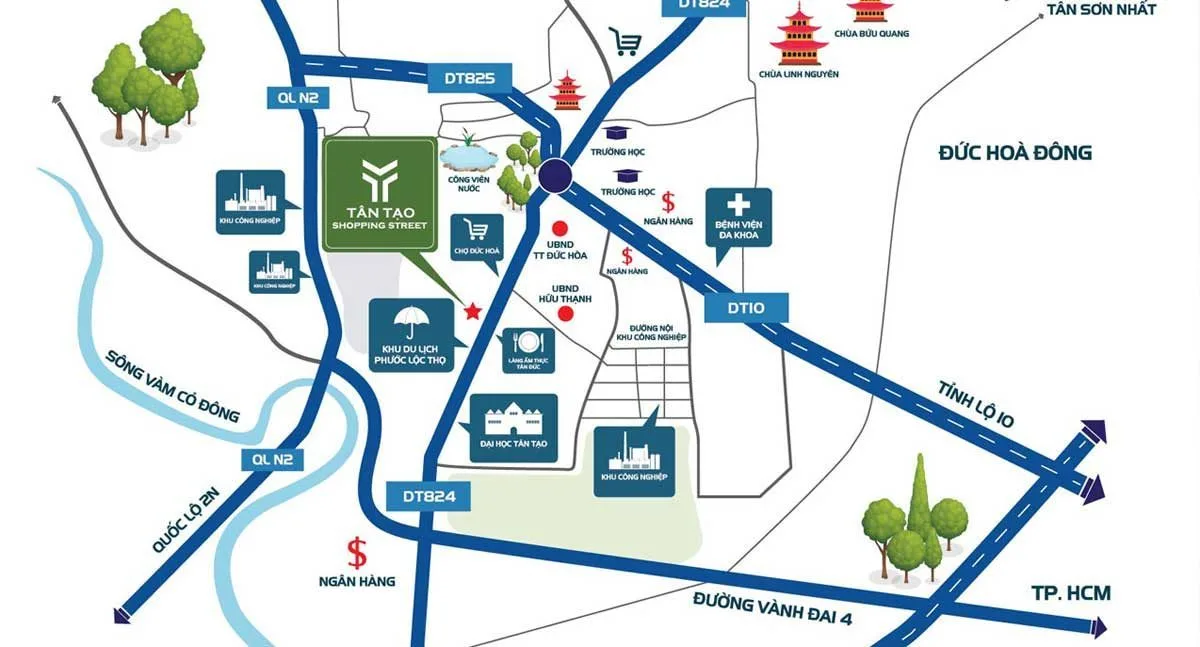 TÂN TẠO SHOPPING STREET 4 Vị trí Dự án Tân Tạo Shopping Street Đức Hòa Long An