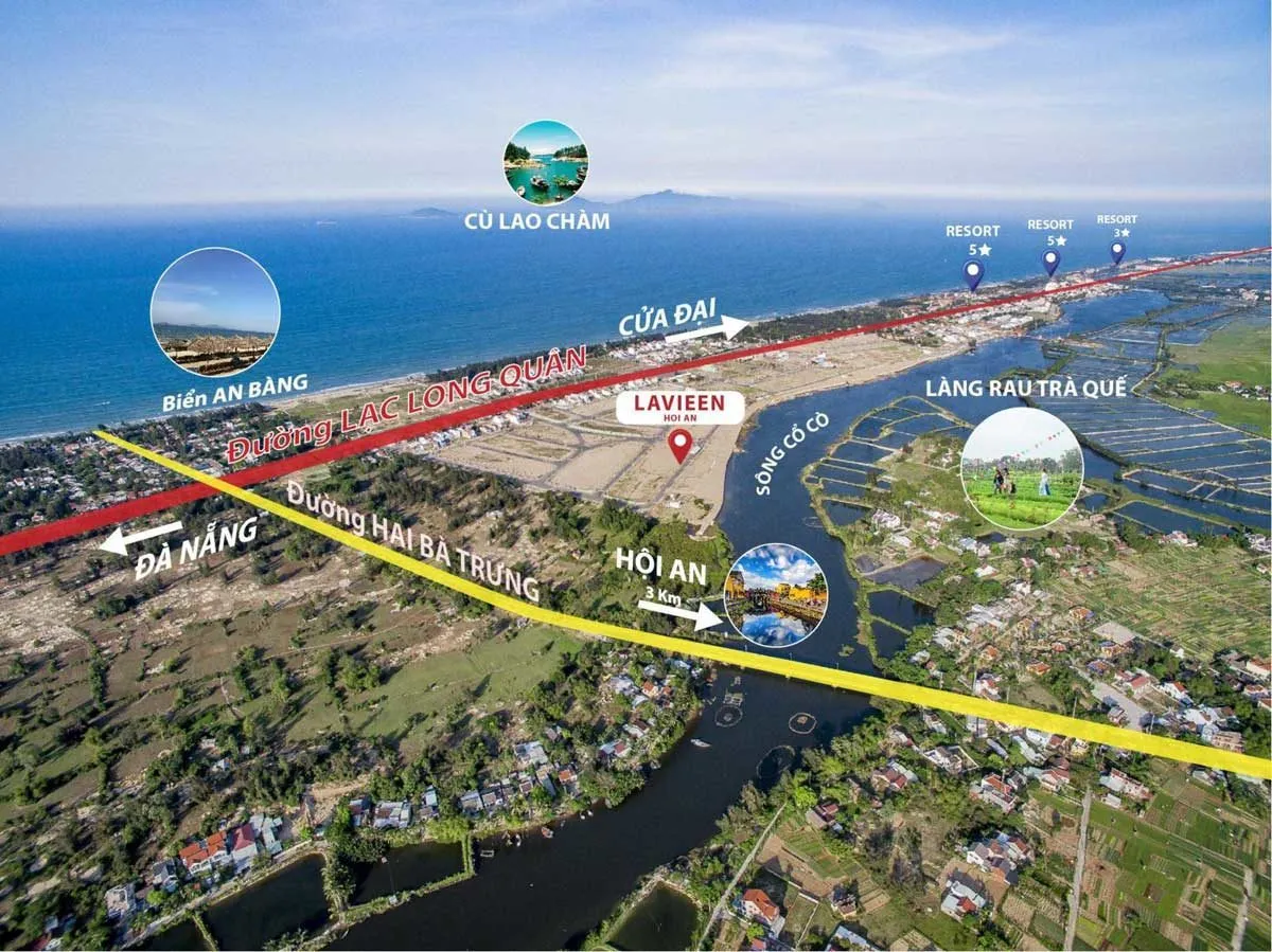 LAVIEEN HỘI AN QUẢNG NAM 3 Vị trí thực tế Dự án Lavieen Hội An Quảng Nam