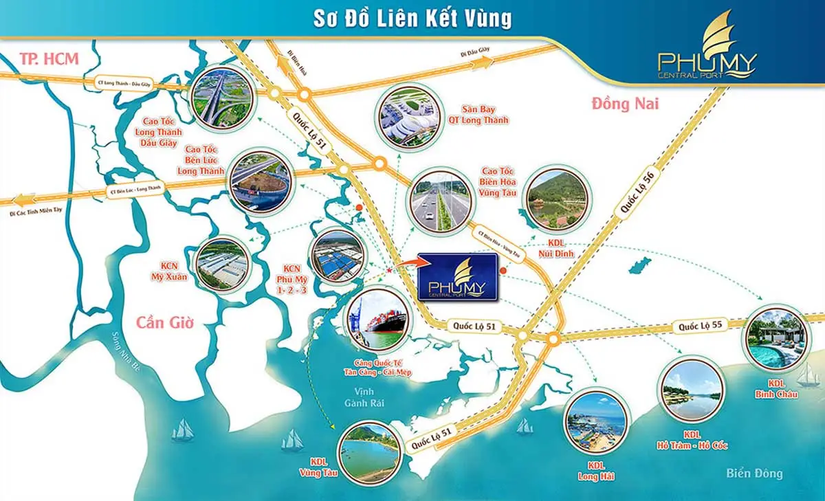 PHÚ MỸ CENTRAL PORT 3 Liên kết vùng Dự án Đất nền Phú Mỹ Central Port