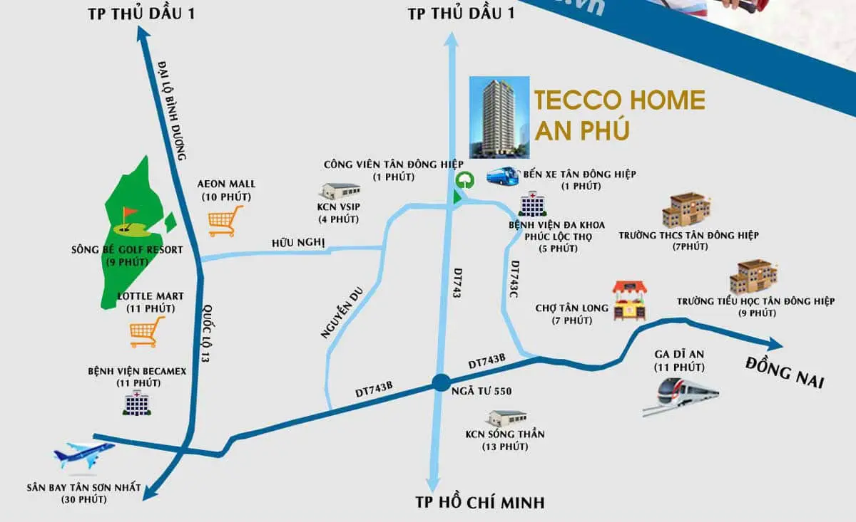 TECCO HOME AN PHÚ 6 Vị trí Dự án Căn hộ Chung cư Tecco Home An Phú