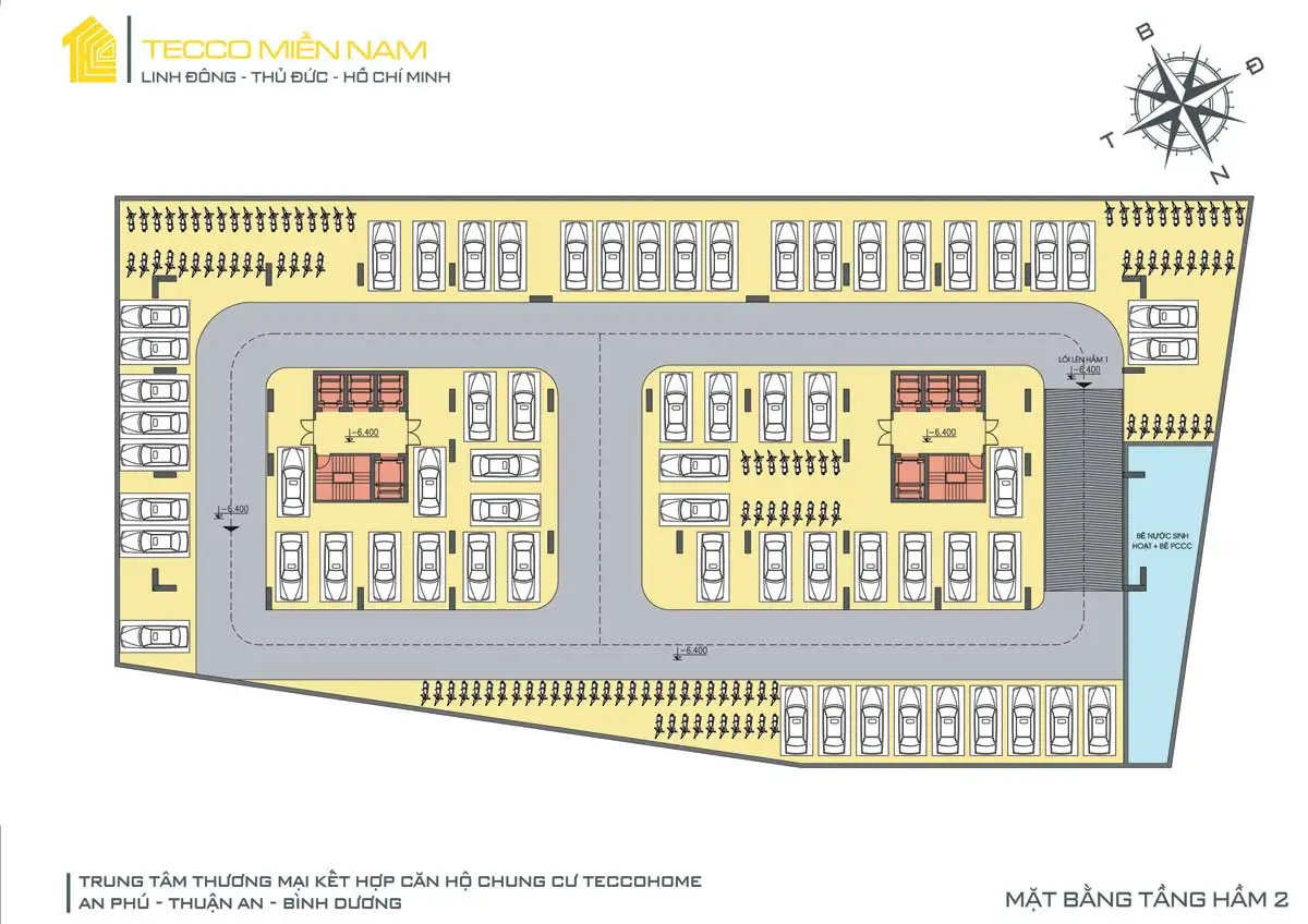 TECCO HOME AN PHÚ 10 Mặt bằng Tầng Hầm 2 Dự án Tecco Home An Phú