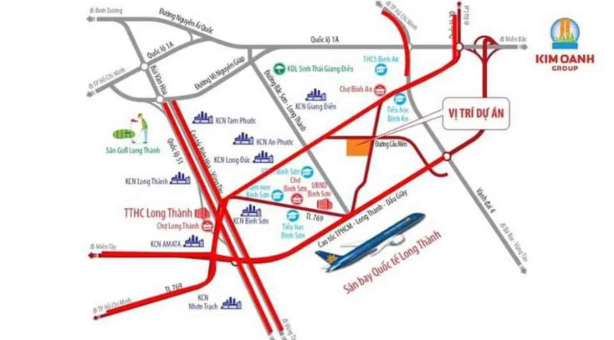 KHU DÂN CƯ BÌNH SƠN 49,8HA LONG THÀNH 5 Bản đồ Vị trí Dự án Khu Dân cư Bình Sơn Long Thành Đồng Nai