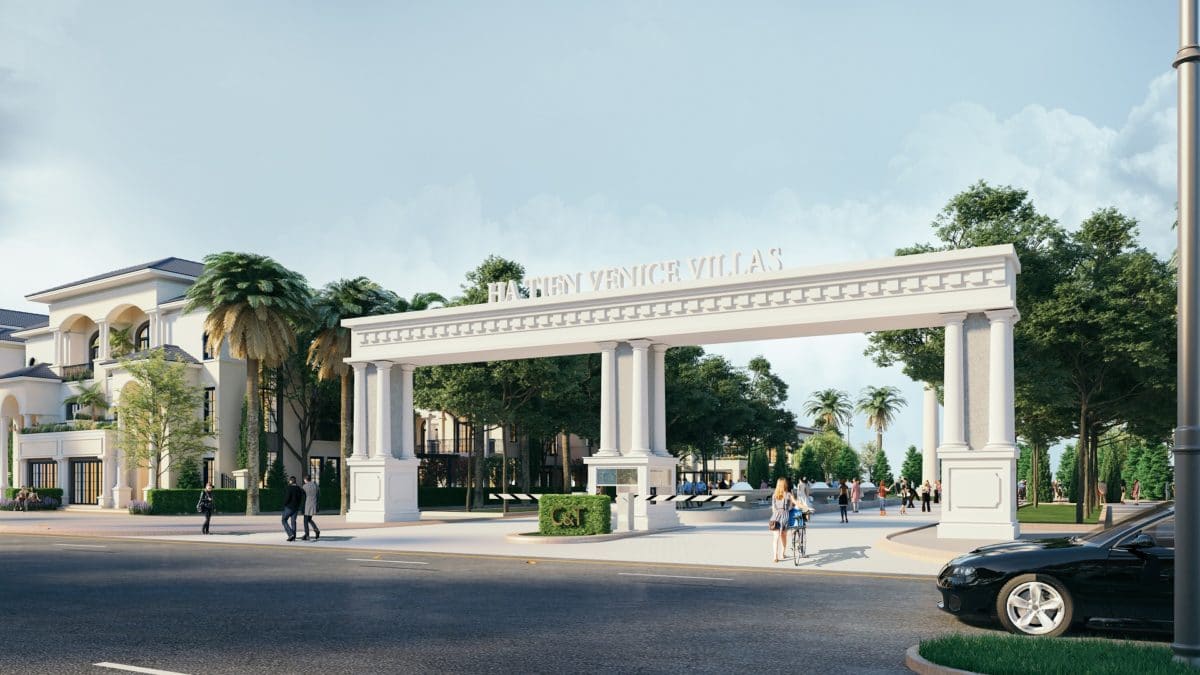 Cổng dự án Hà Tiên Venice Villas