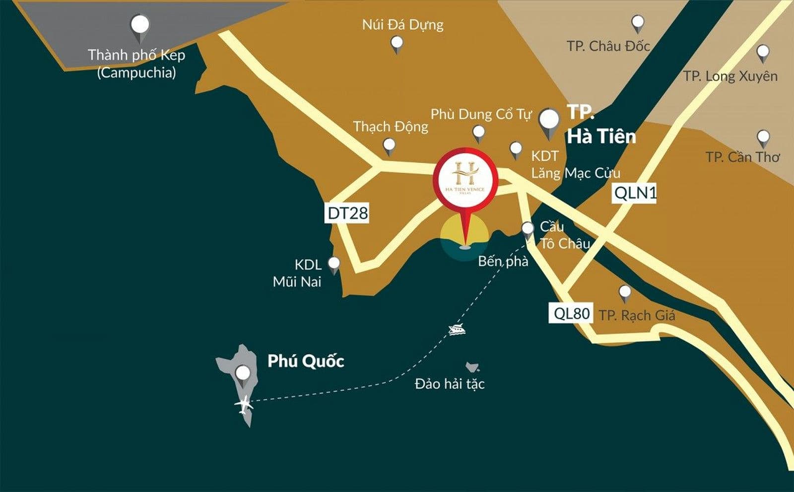 Vị trí Dự án Ha Tien Venice Villas