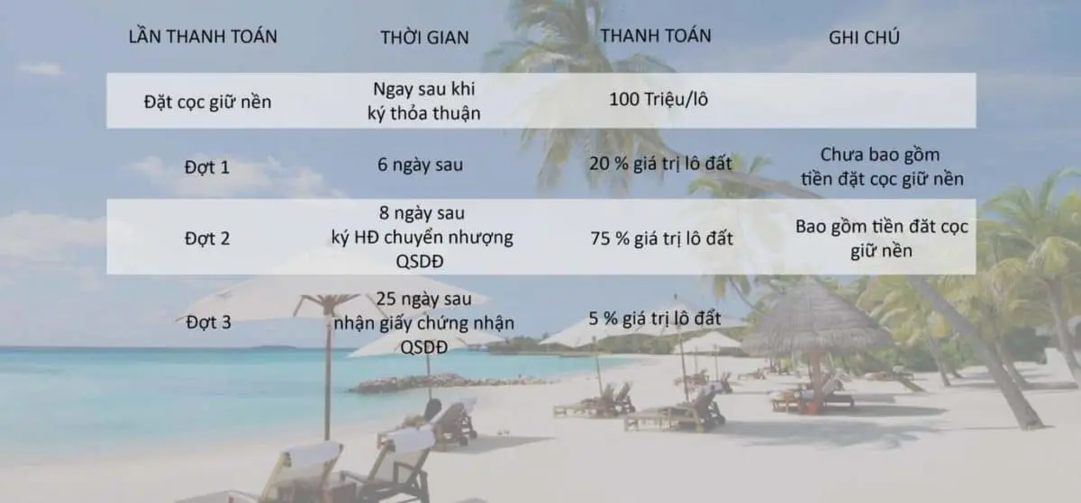 CAM LÂM DIAMOND CAM RANH 6 Phương thức thanh toán Dự án Cam Lâm Diamond