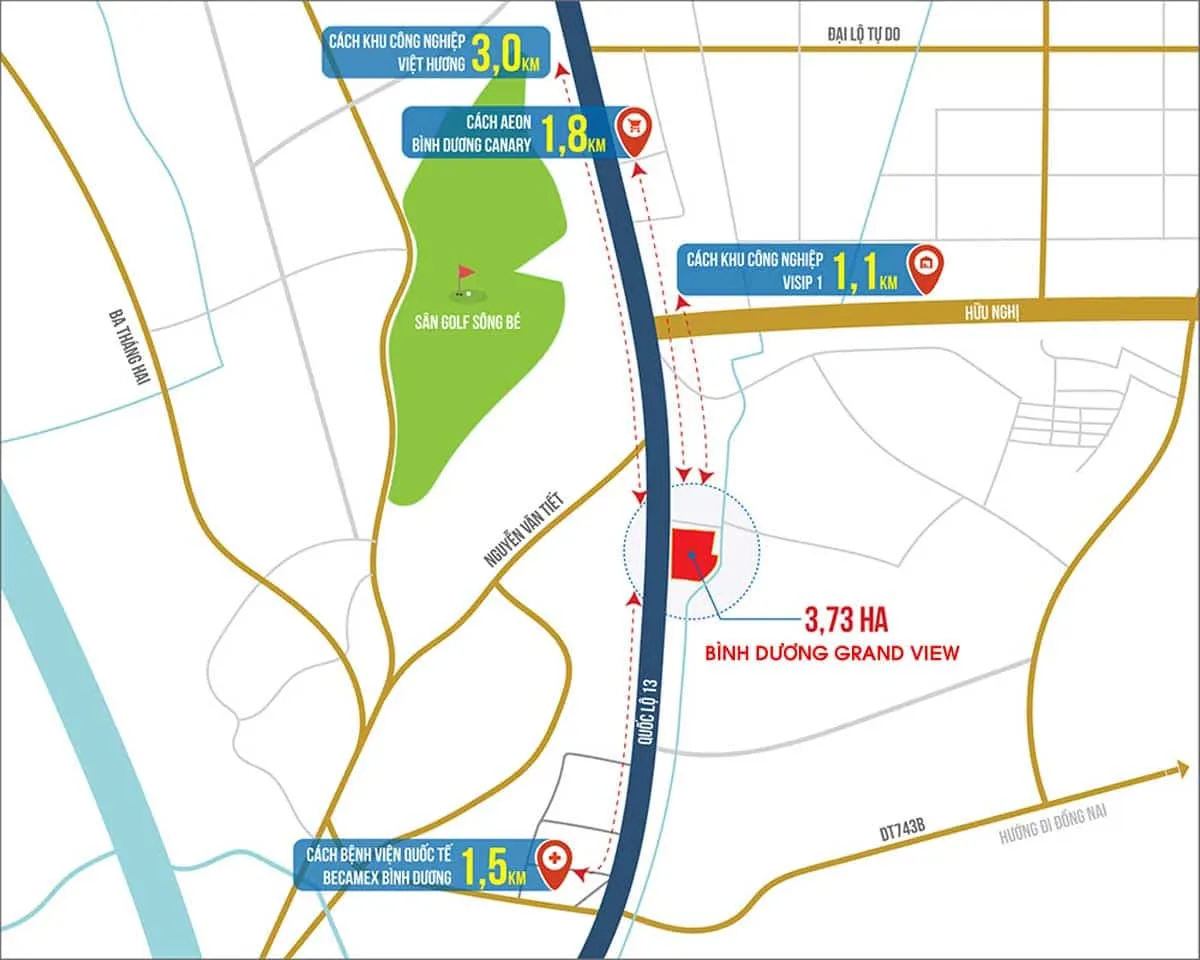 BÌNH DƯƠNG GRAND VIEW 9 Vị trí Dự án Bình Dương Grand View