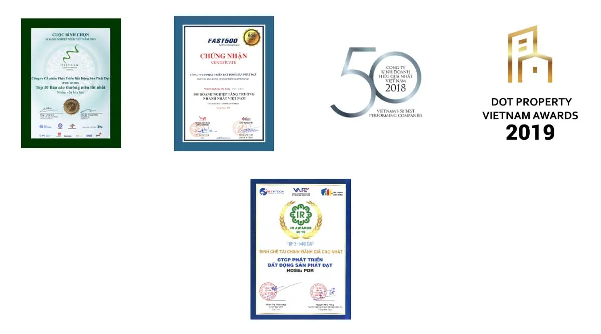 BÌNH DƯƠNG GRAND VIEW 7 Các giải thưởng của Phát Đạt trong 2019