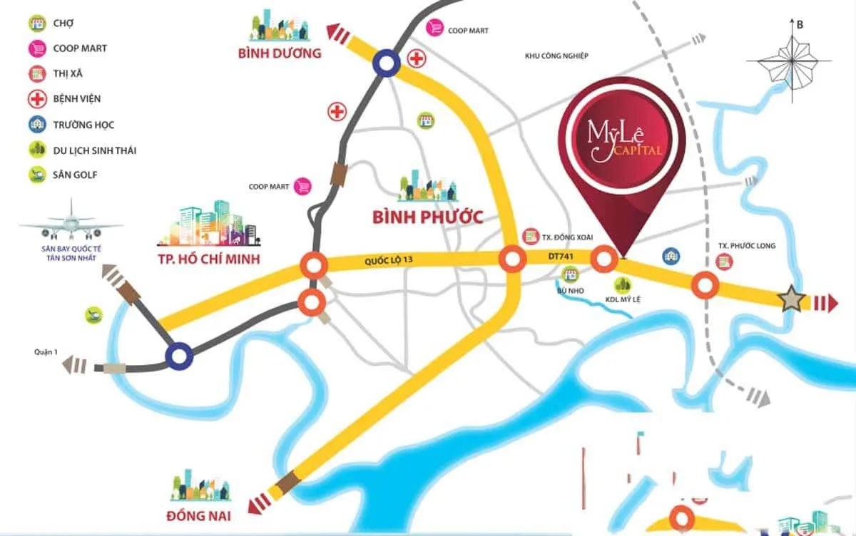 KHU ĐÔ THỊ MỸ LỆ CAPITAL 4 Vị trí Dự án Khu Đô Thị Mỹ Lệ Capital Bình Phước