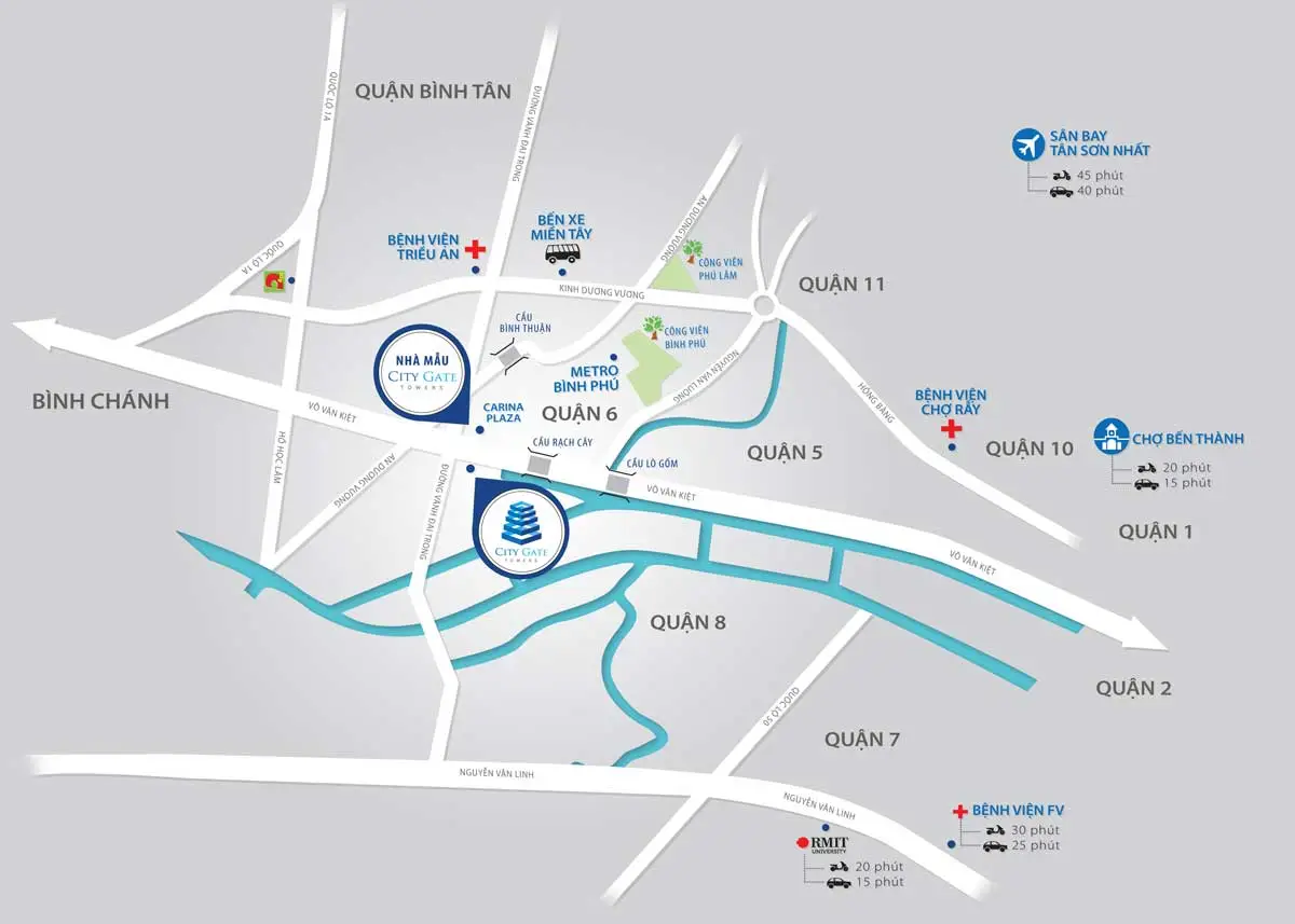 CITY GATE 1 QUẬN 8 2 Vị trí Dự án Căn hộ City Gate Quận 8