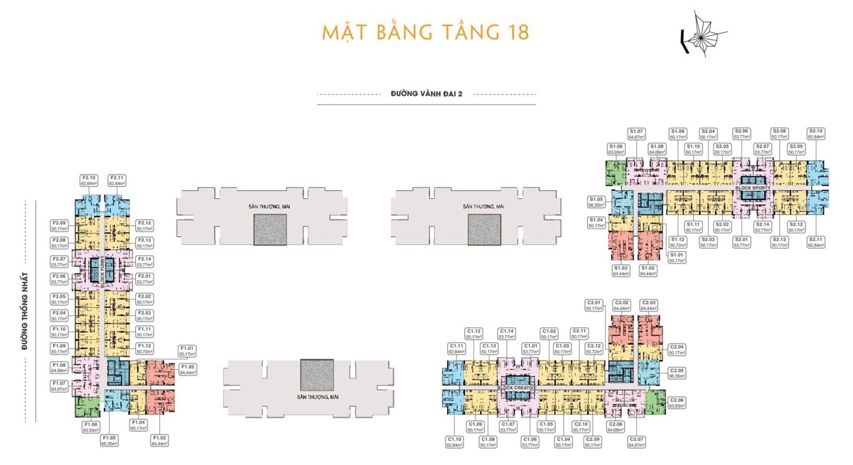 Mặt bằng Tầng 18 Căn hộ 9X Next Gen Bình Dương