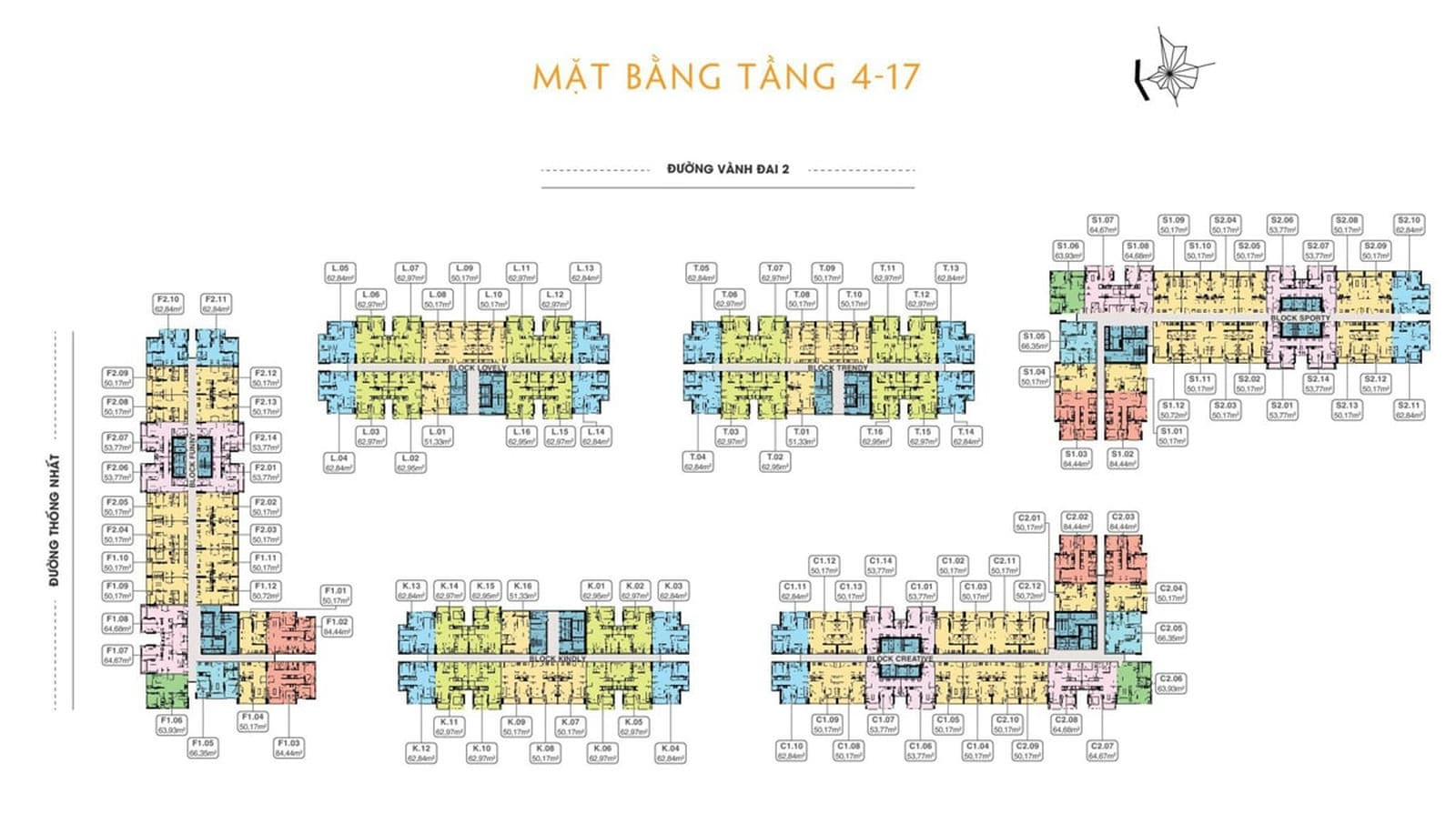 Mặt bằng Tầng 4 - 17 Căn hộ 9X Next Gen Bình Dương