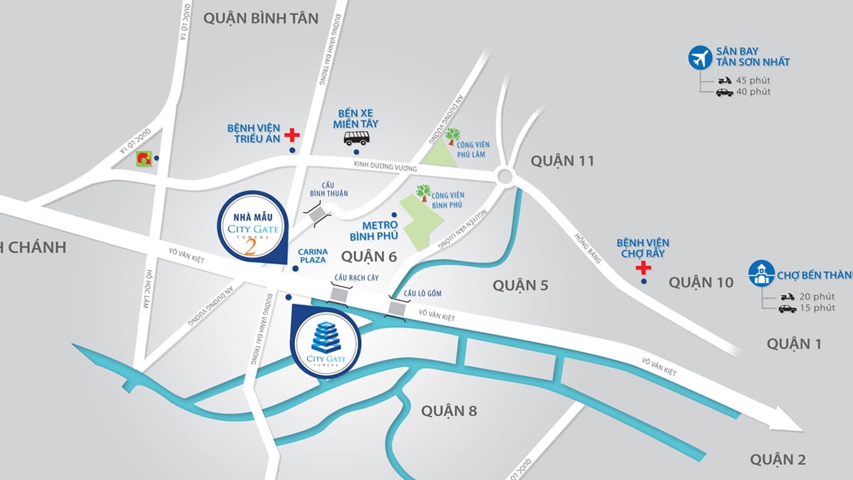 Vị trí Dự án Căn hộ City Gate 2 - Diamond Riverside Quận 8