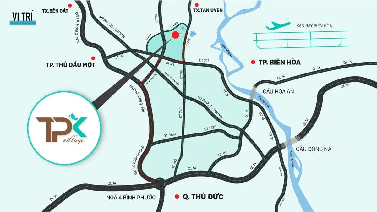 Vị trí Trung tâm Bình Dương của Dự án Tân Phước Khánh Village Vị trí Trung tâm Bình Dương của Dự án Tân Phước Khánh Village