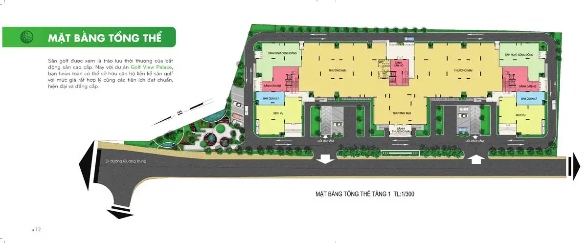 GOLF VIEW PALACE TÂN BÌNH 11 Mặt bằng Tổng thế Dự án Căn hộ Chung cư Golf View Palace Tân Bình