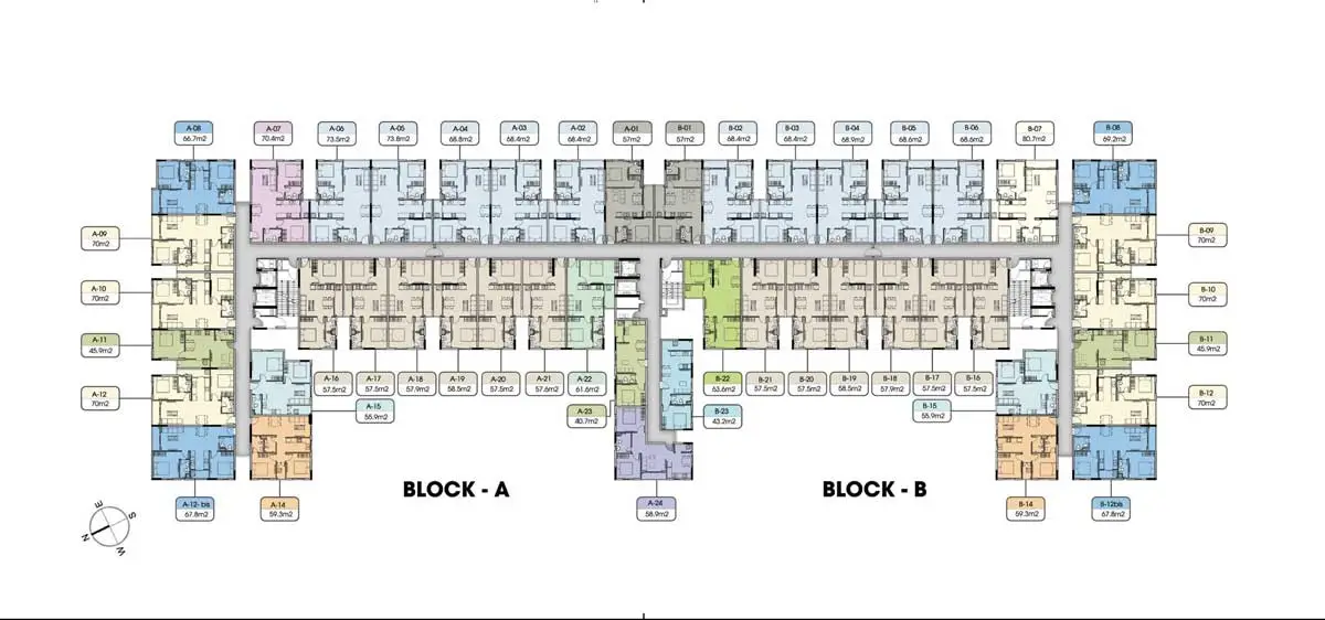 GOLF VIEW PALACE TÂN BÌNH 13 Mặt bằng Tầng điển hình Dự án Căn hộ Chung cư Golf View Palace Tân Bình