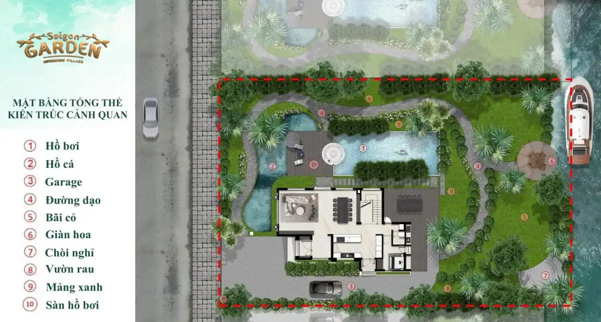 SAIGON GARDEN RIVERSIDE VILLAGE 15 Mặt bằng Tổng thể kiến trúc cảnh quan Biệt thự Saigon Garden Riverside Village Quận 9