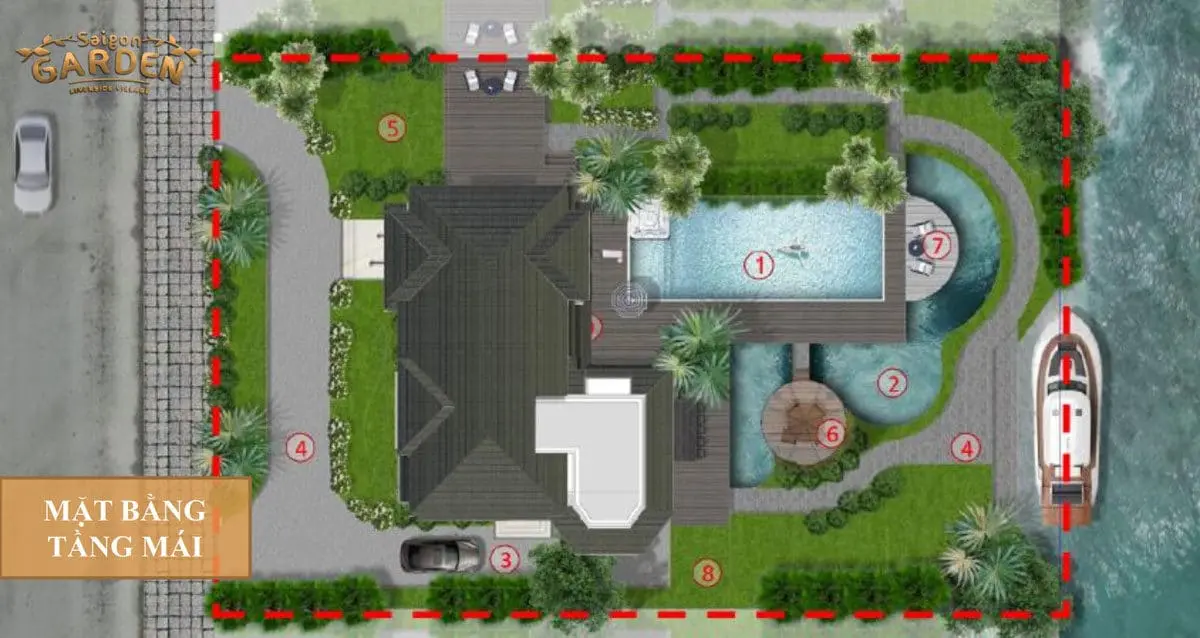 SAIGON GARDEN RIVERSIDE VILLAGE 24 Mặt bằng tầng Áp mái Biệt thự 02 Dự án Saigon Garden Riverside Village Quận 9