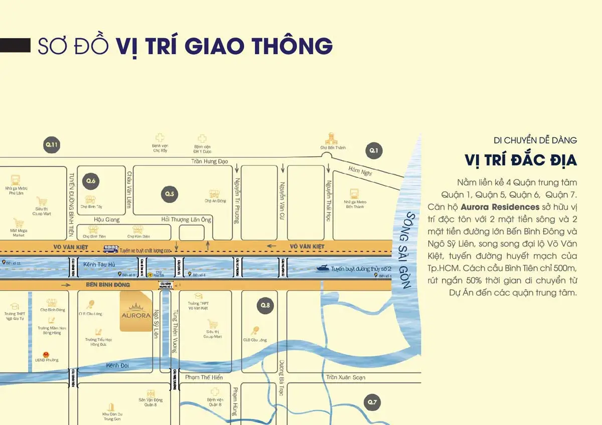 AURORA RESIDENCES QUẬN 8 4 Bản đồ Vị trí Dự án Aurora Riverside Quận 8