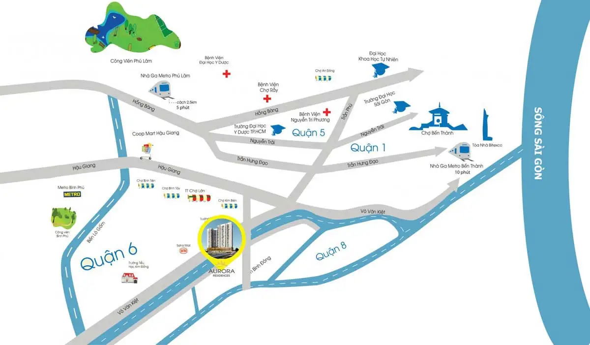 AURORA RESIDENCES QUẬN 8 3 Vị trí Dự án Căn hộ Aurora Riverside Quận 8