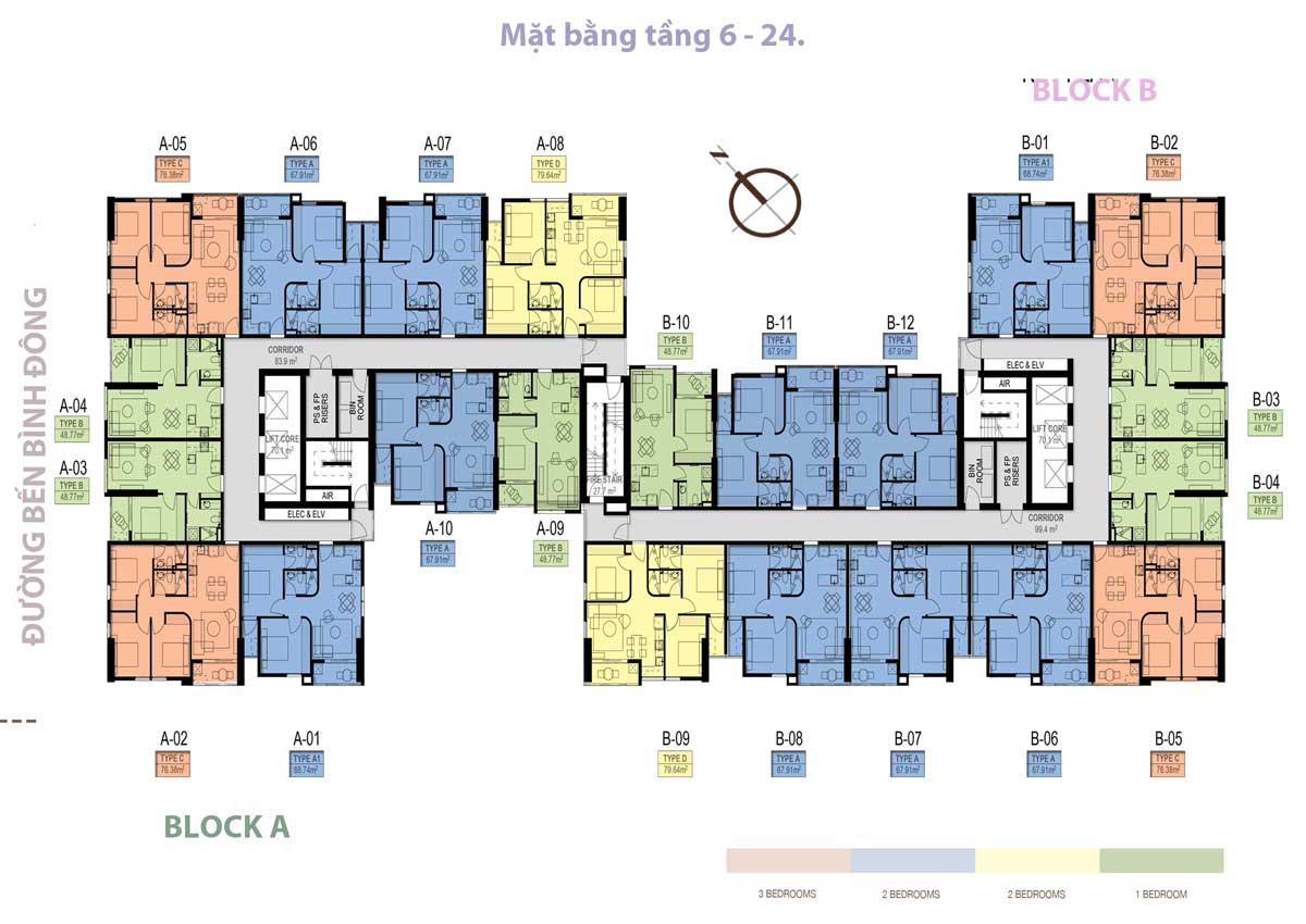 Mặt bằng Dự án Aurora Riverside Quận 8