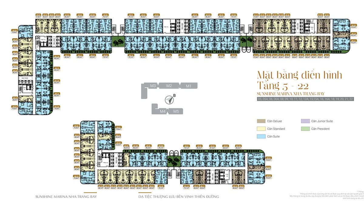 Mặt bằng tầng Dự án Căn hộ Condotel Sunshine Marina Nha Trang Bay