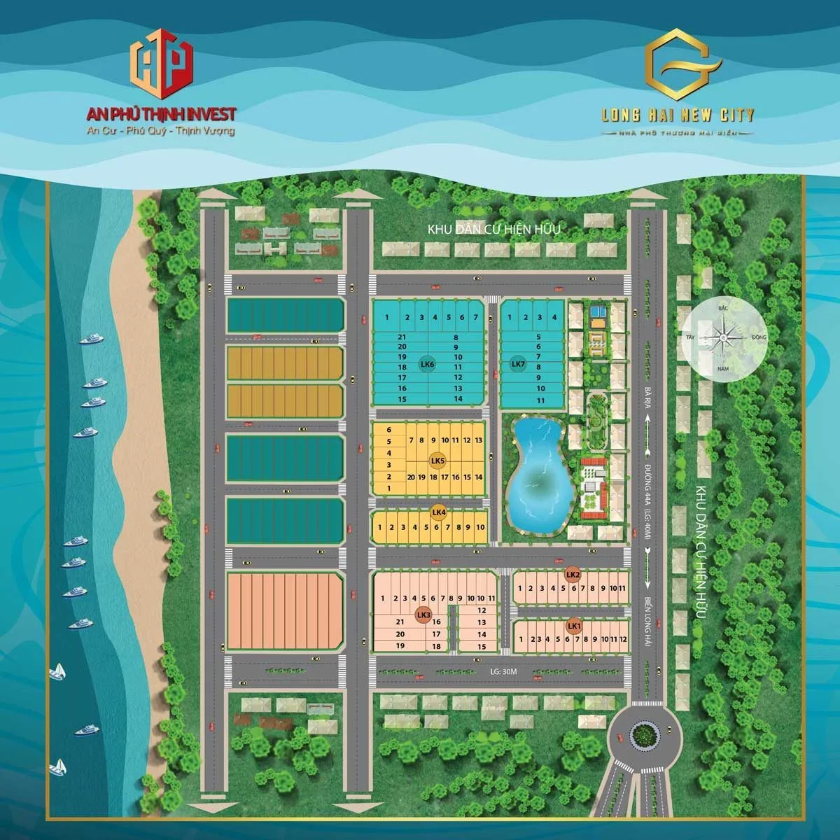 LONG HẢI NEW CITY 4 Mặt bằng phân lô Dự án Long Hải New City