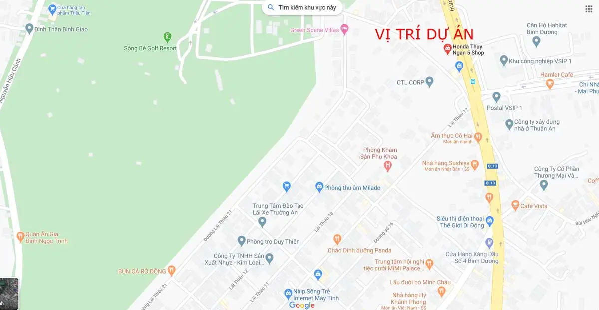 CHUNG CƯ LÊ PHONG BÌNH DƯƠNG 2 Vị trí Khu nhà ở Thương mại Dịch vụ cao tầng Lê Phong Bình Dương