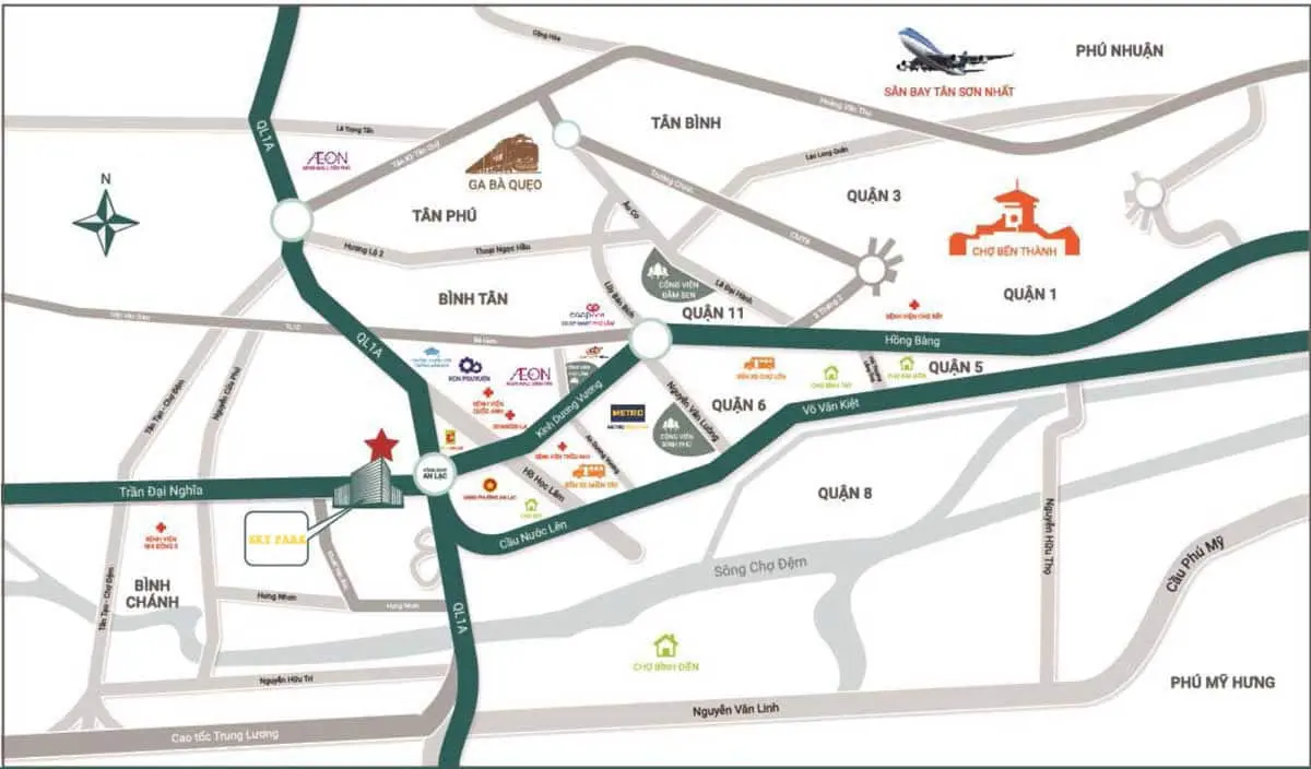 SKY PARK BÌNH CHÁNH 2 Vị trí Dự án Căn hộ Sky Park Bình Chánh