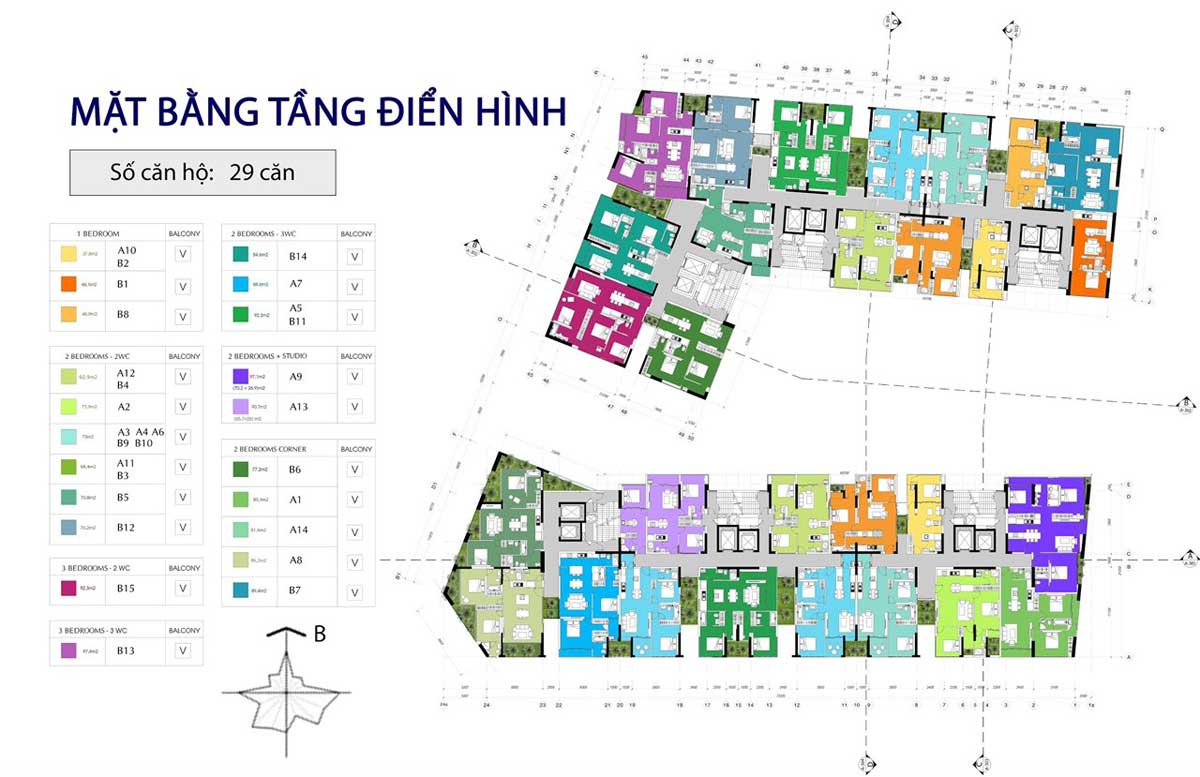 Mặt bằng Tầng điển hình Dự án Căn hộ Sky Park Bình Chánh