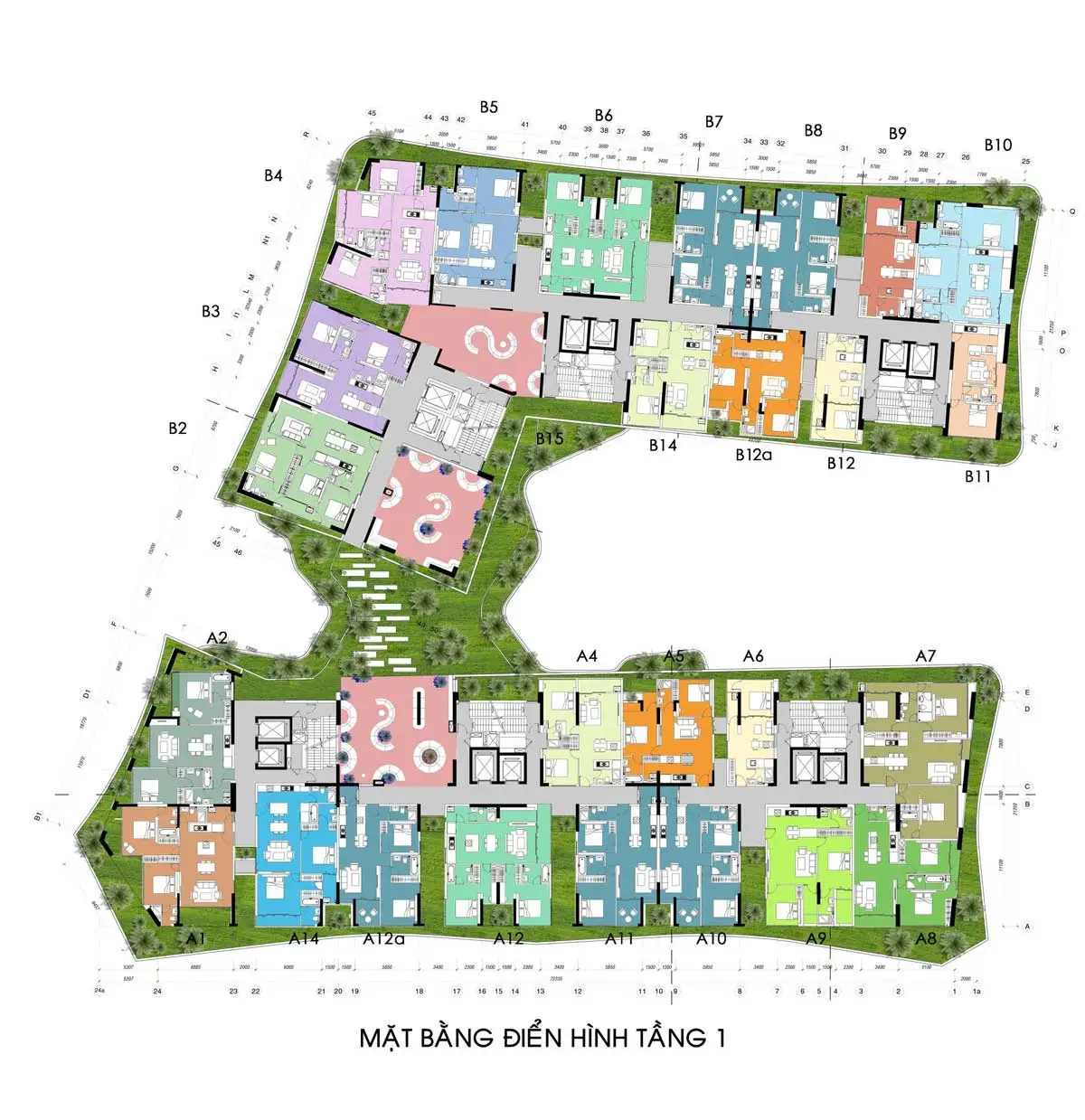 Mặt bằng Tầng 1 Mặt bằng Tầng 1