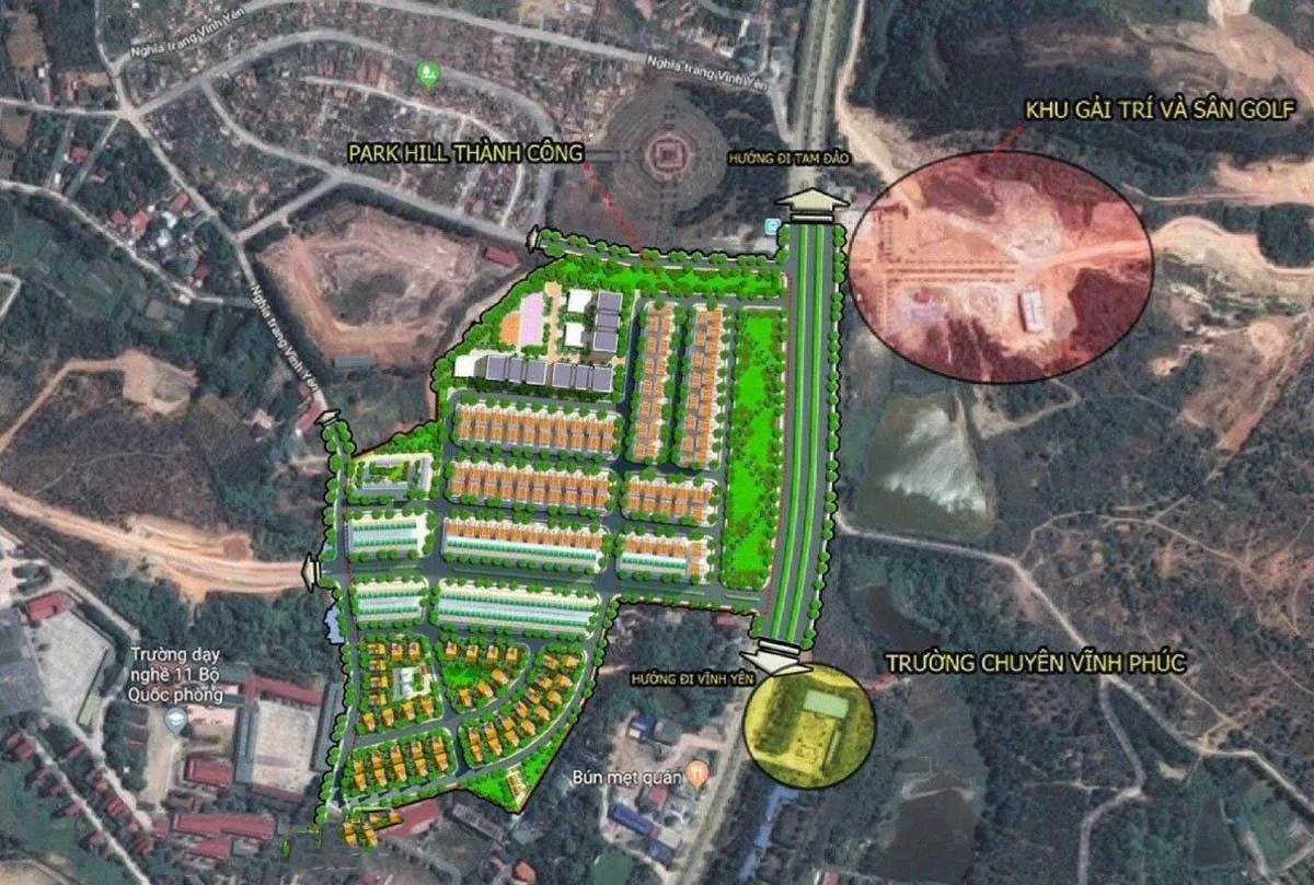 PARK HILL THÀNH CÔNG 3 Vị trí Dự án Park Hill Thành Công Vĩnh Yên
