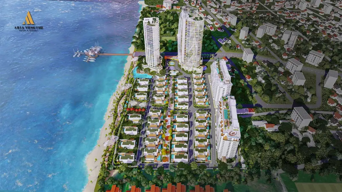 AQUAMARINE VŨNG TÀU 2 Phối cảnh Tổng thể Tòa tháp Aquamarine tại Aria Vũng Tàu
