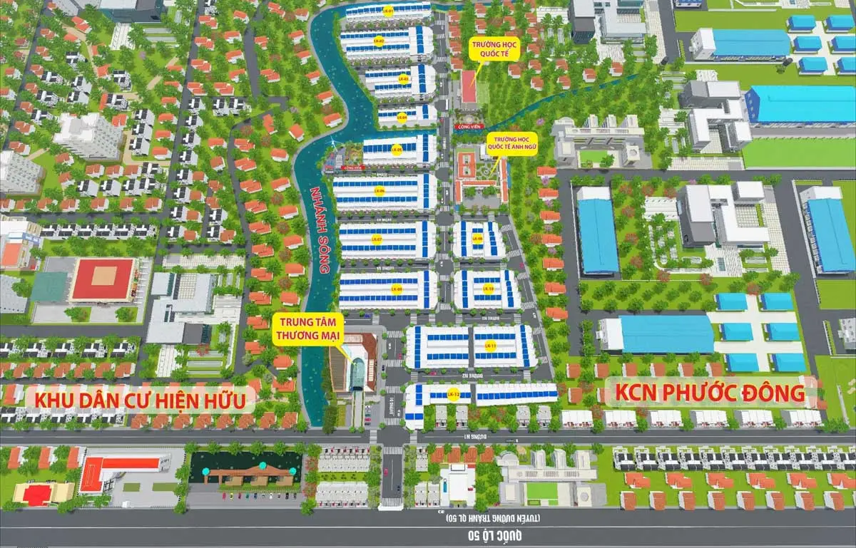 KHU DÂN CƯ PHƯỚC ĐÔNG GARDEN 4 Tiện ích Dự án Khu dân cư Phước Đông Garden