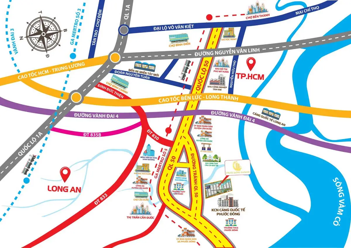 KHU DÂN CƯ PHƯỚC ĐÔNG GARDEN 2 Vị trí Dự án Khu dân cư Phước Đông Cần Đước Long An